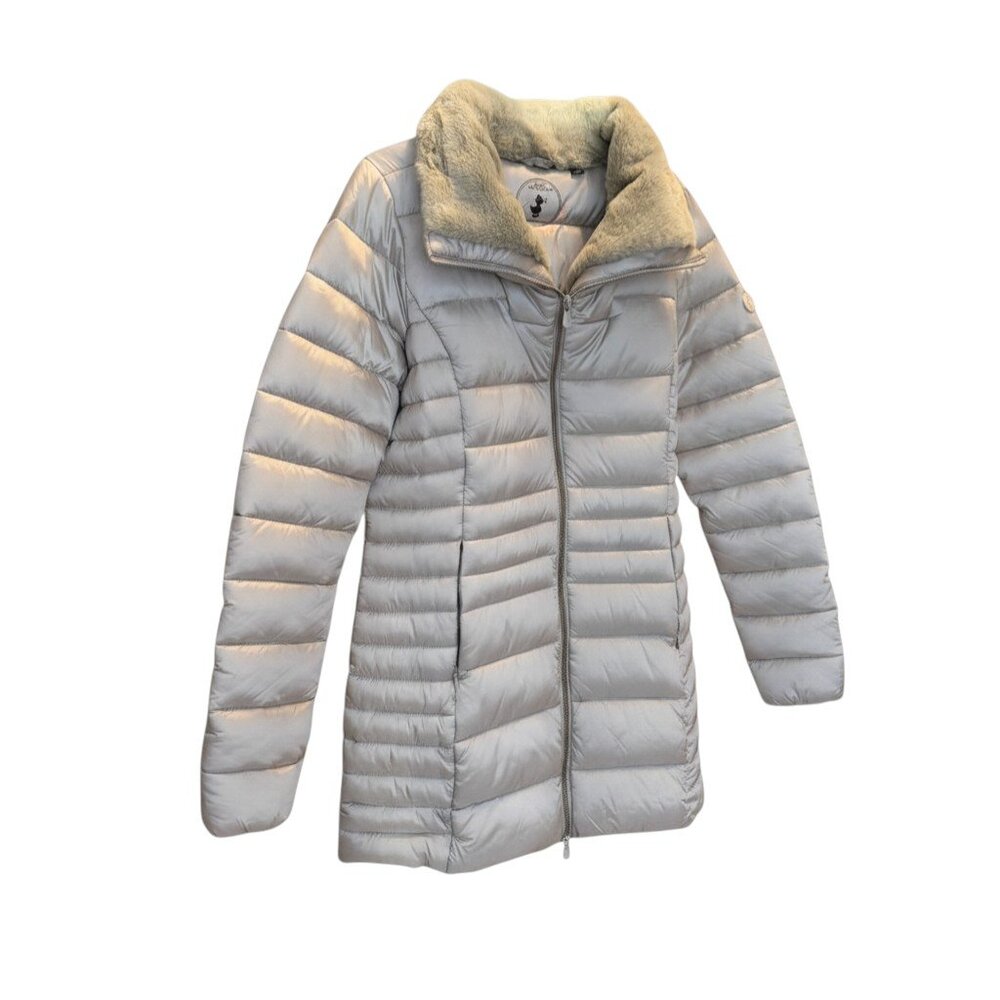 Save The Duck Gray Silver Puffy Coat Hood S